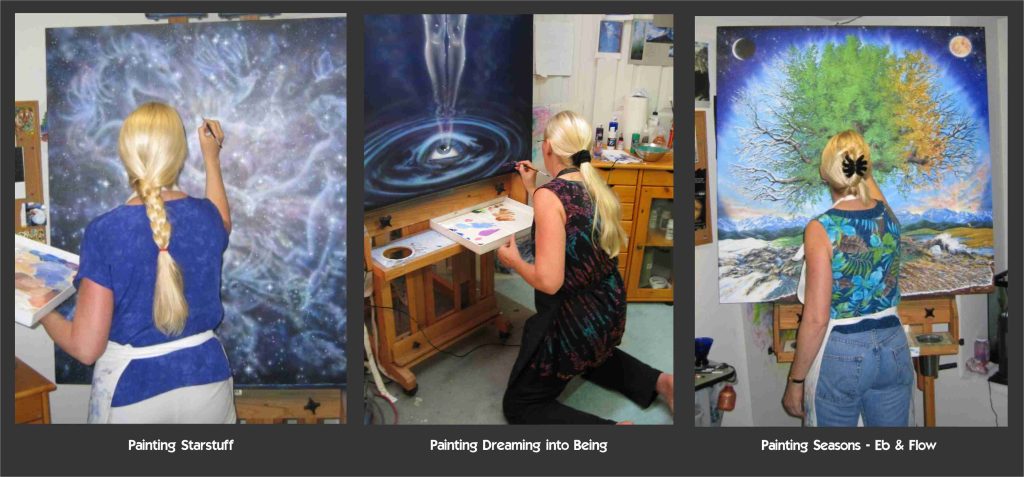 Linda Painting in studio