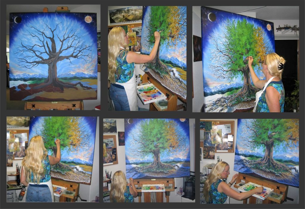 Painting "Season's - Ebb and Flow" in the studio