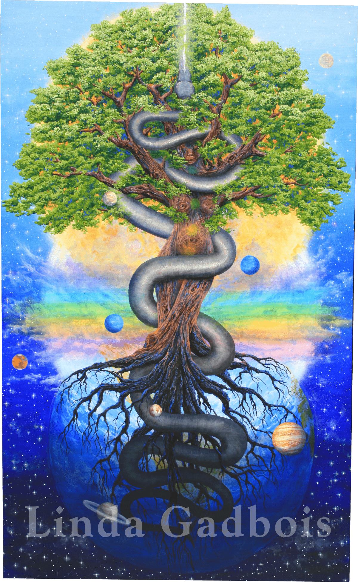 "Axis Mundi" - original painting - Visionary Art of Linda Gadbois