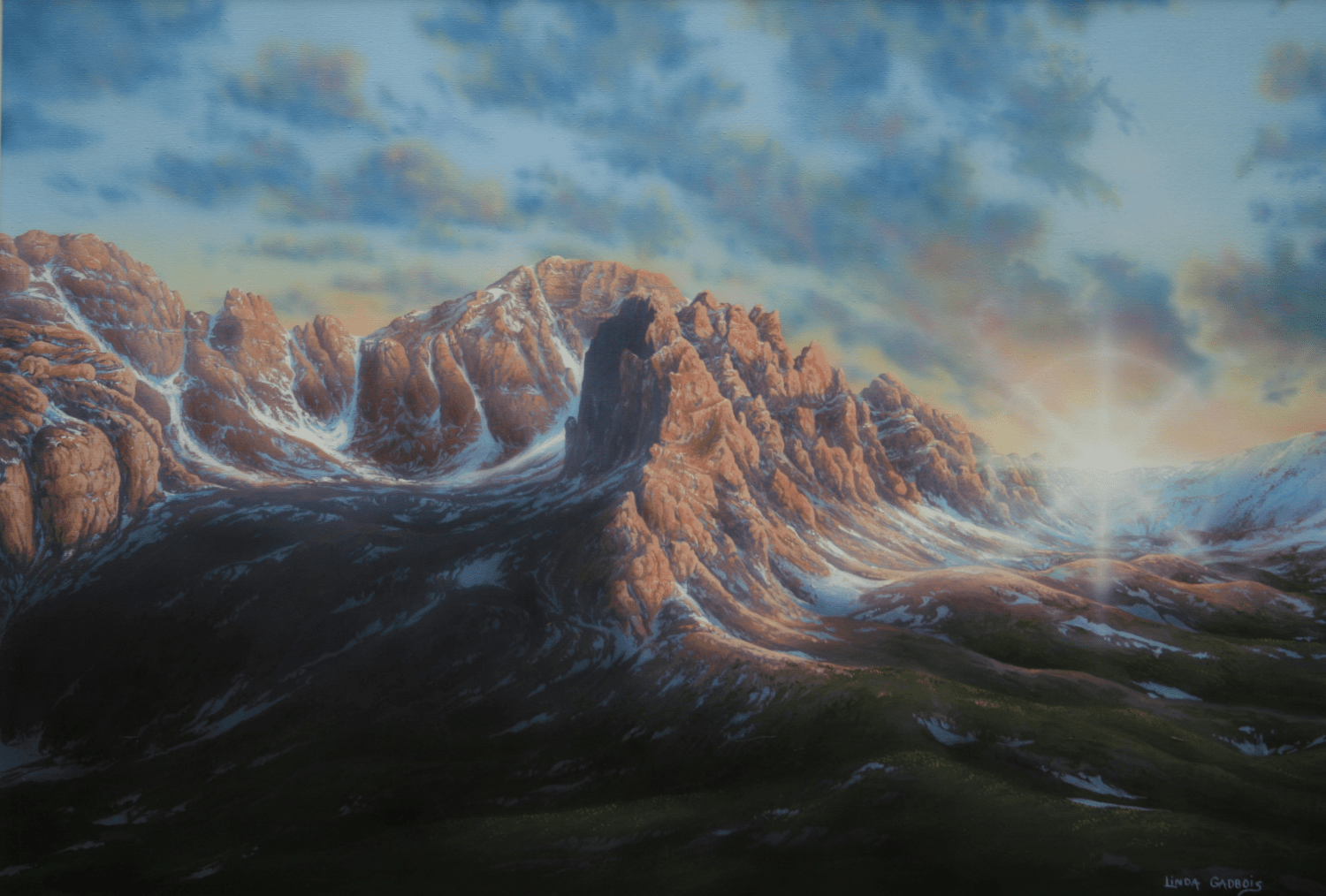 "Cathedral Peak" - Original Painting - Landscape Art by Linda Gadbois