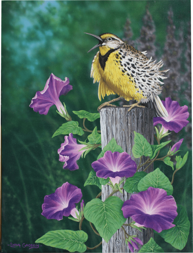 "Meadowlark" - Original Painting - Wildlife Art by Linda Gadbois