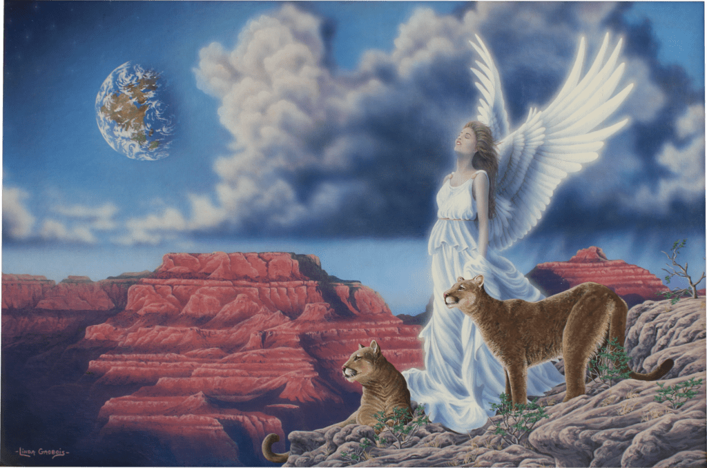 "The Calm Before the Storm" - Original Painting - Angel Art by Linda Gadbois